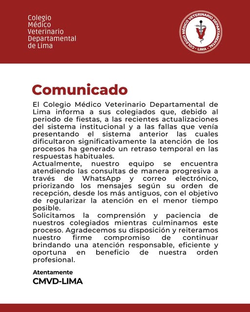 Comunicado de Actualización sobre Canales y Tiempos de Atención