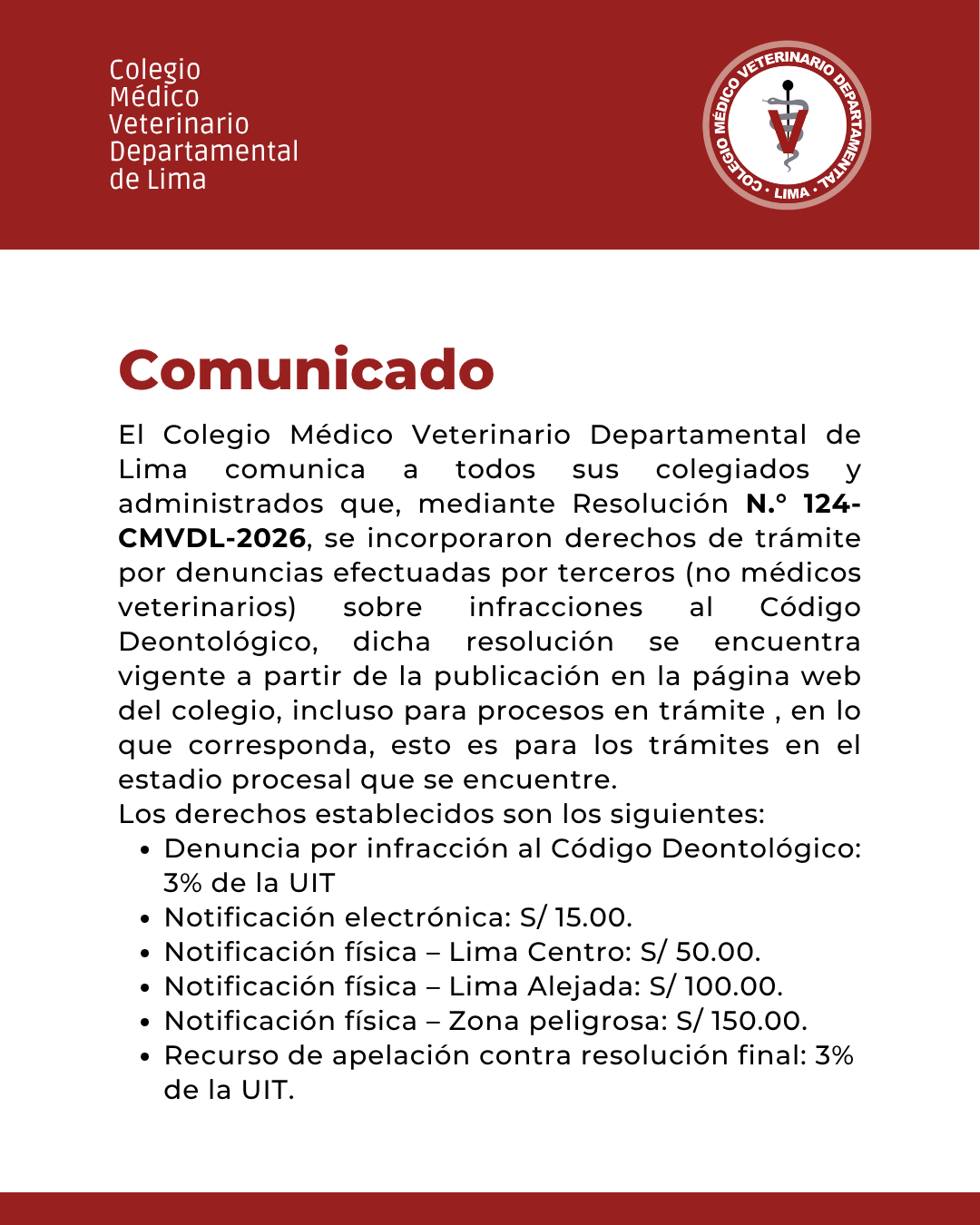 Derechos de trámite por denuncias de terceros ante infracciones al Código Deontológico (1 de 2)