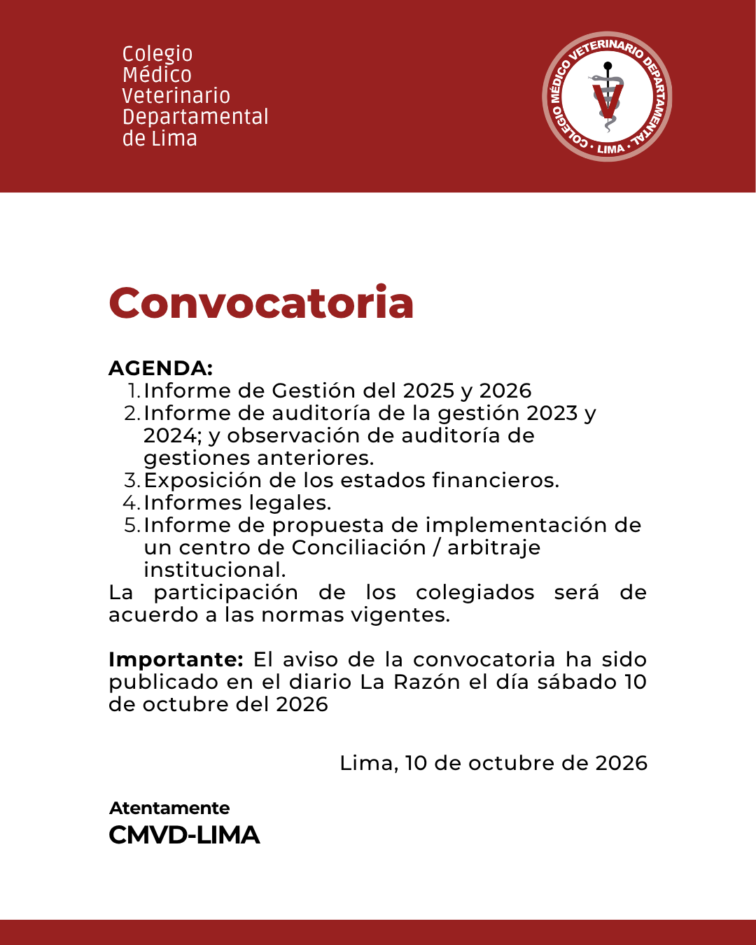 Convocatoria a Asamblea Departamental Extraordinaria (2 de 2)