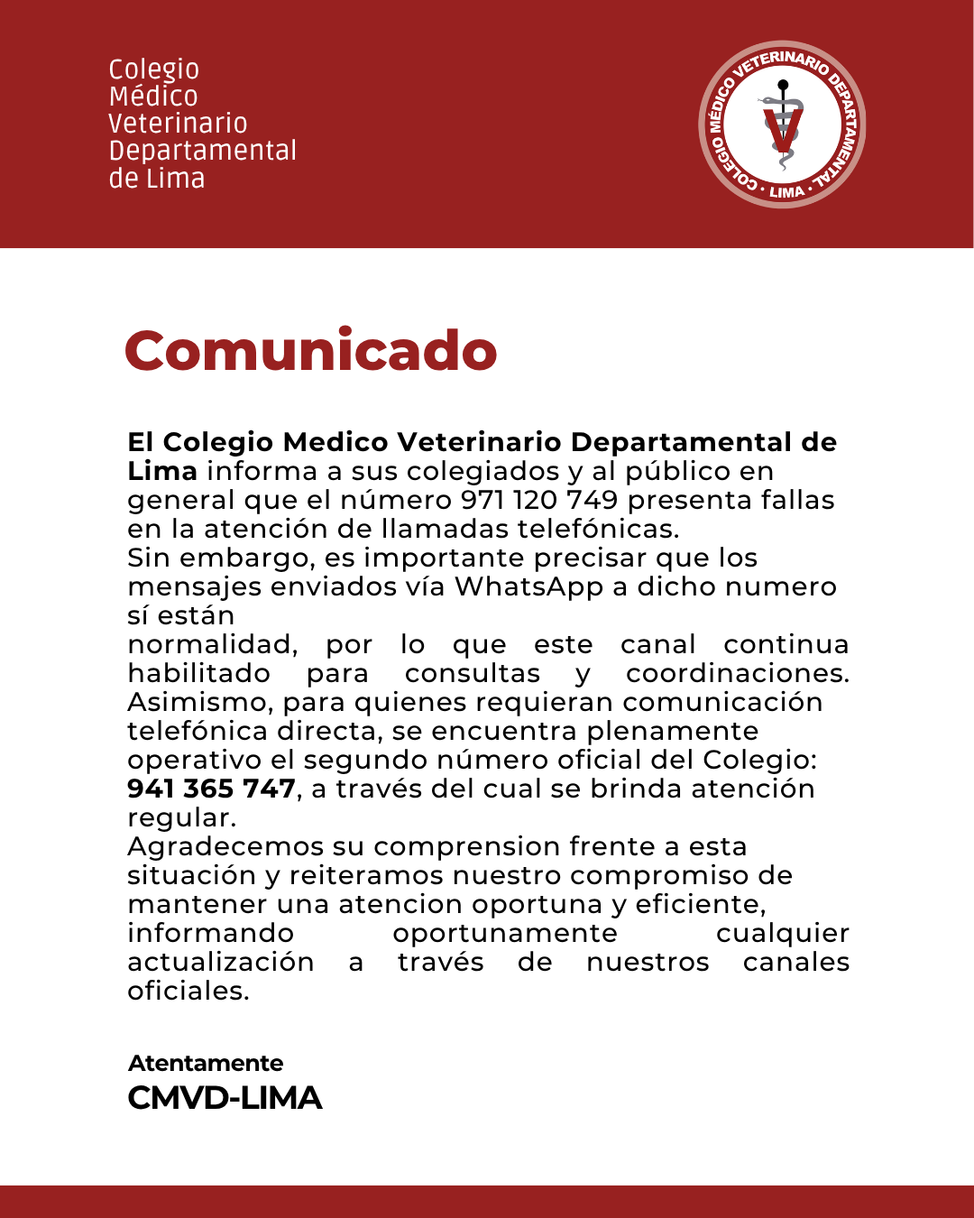 Actualización sobre Canales de Atención Telefónica